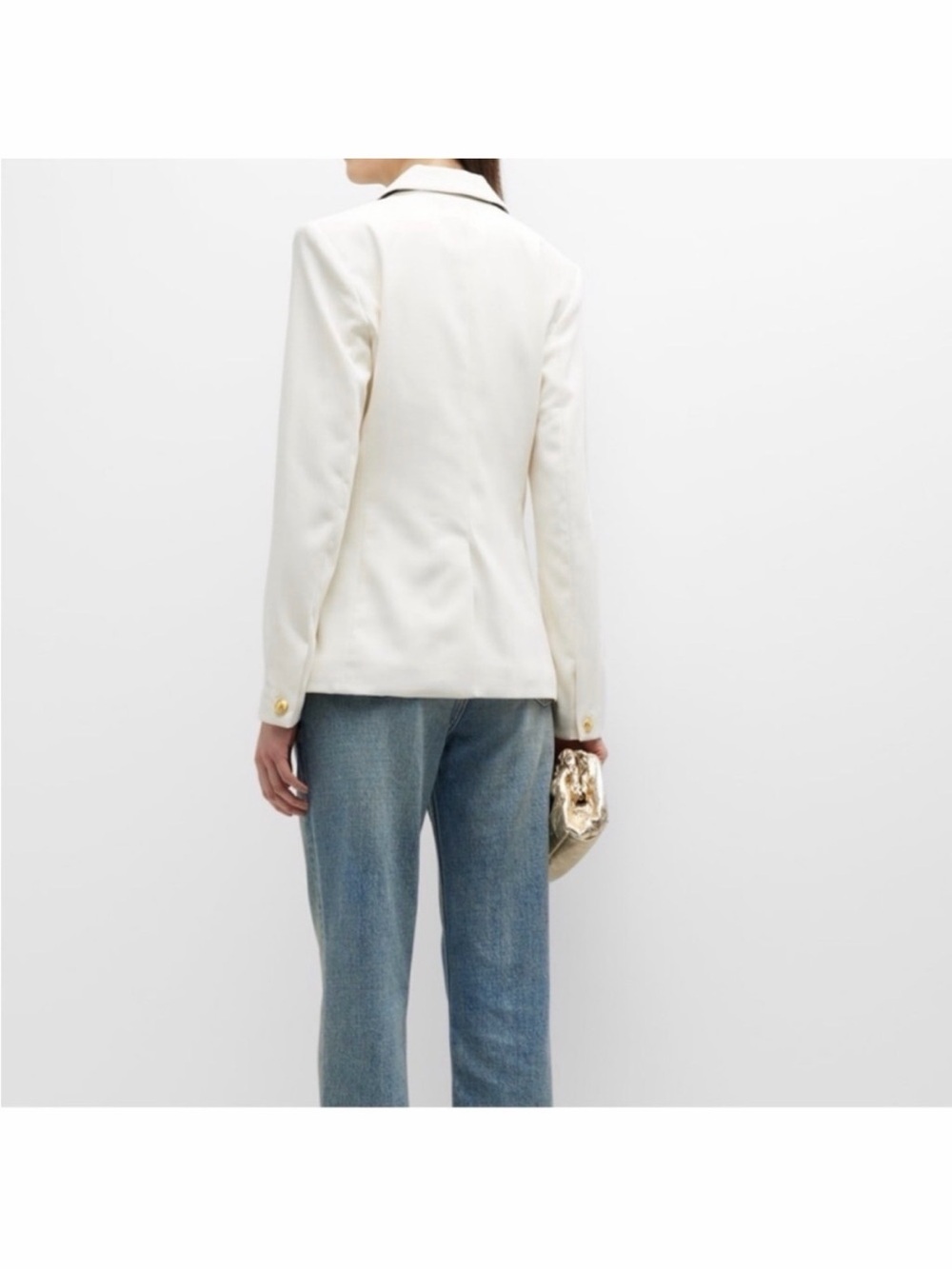 Rag & Bone Women's Double-Breasted White ‘Preston’ Blazer - Picture 4 of 11